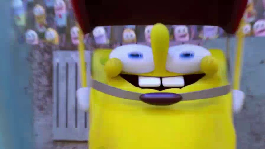 海绵珊迪驾驶超级赛车参加撞车比赛